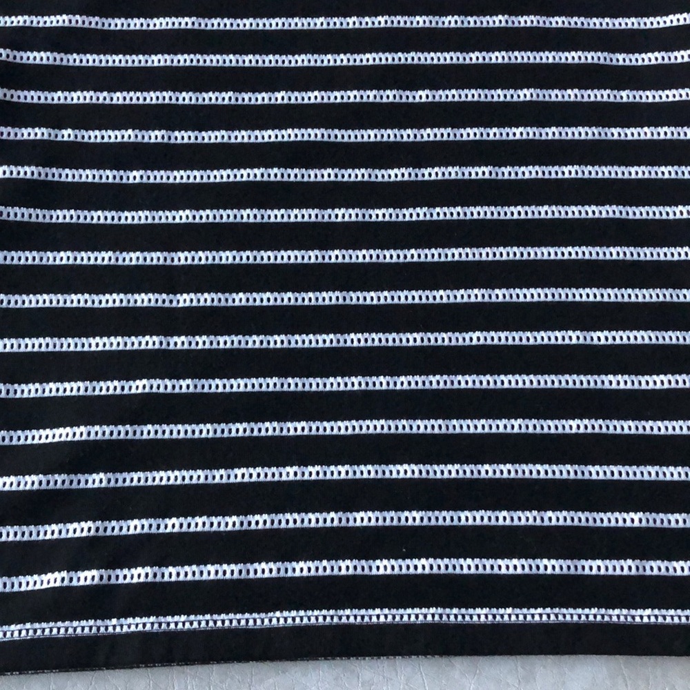 LOFT Black With White Stripes Adjustable Spaghetti Strap Camisole Tank Size S - Picture 3 of 13